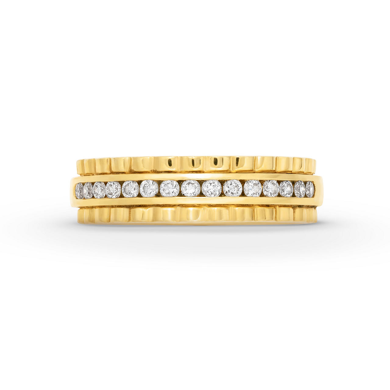 Channel Diamond Scallop 6mm Wedding Band 0