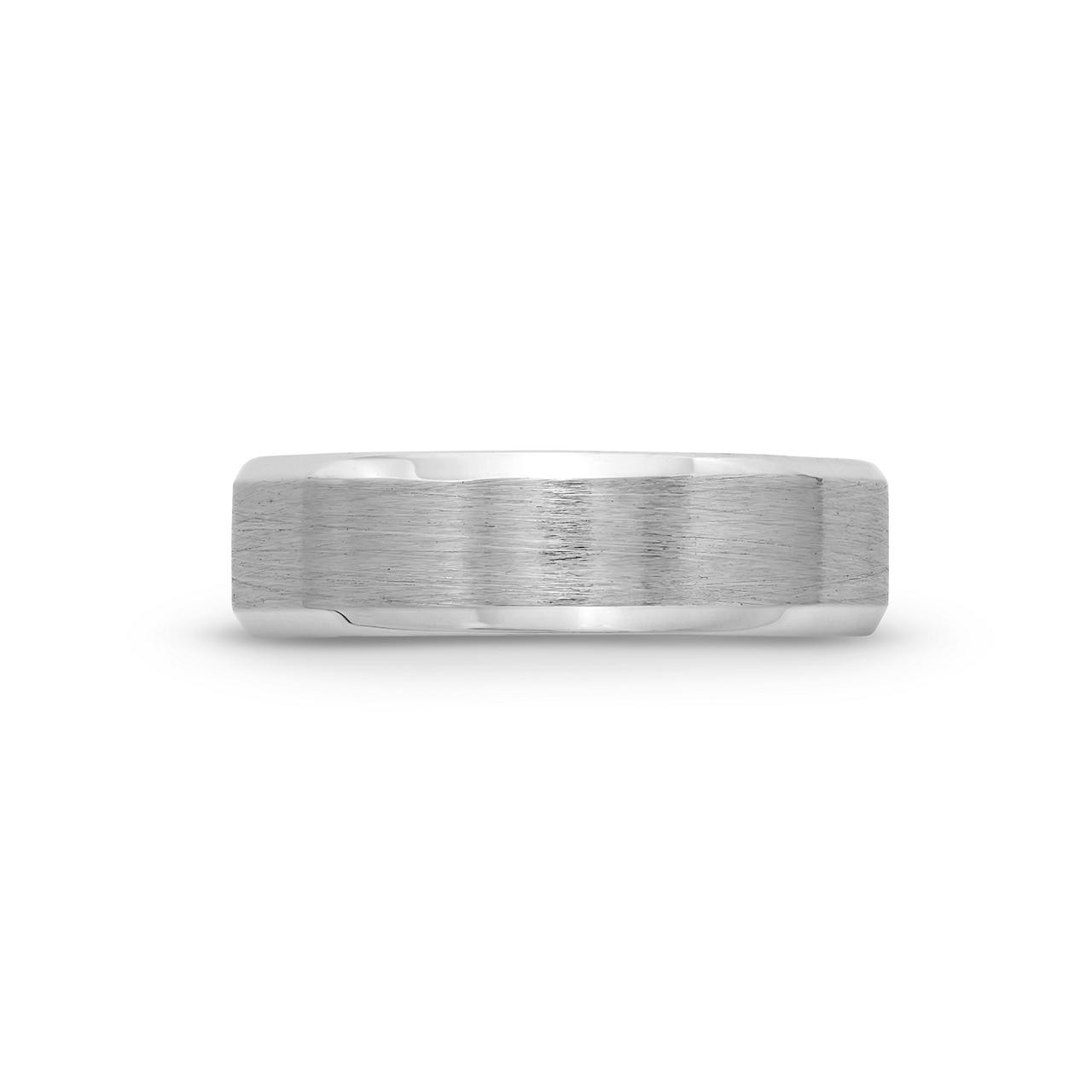 Satin High Polished Edge 6mm Wedding Band 0