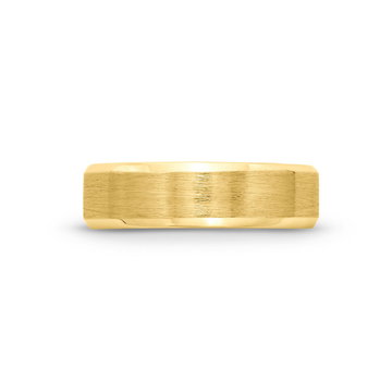 Satin High Polished Edge 6mm Wedding Band In Yellow Gold 14K