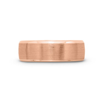 Satin High Polished Edge 7mm Wedding Band In Rose Gold 14K