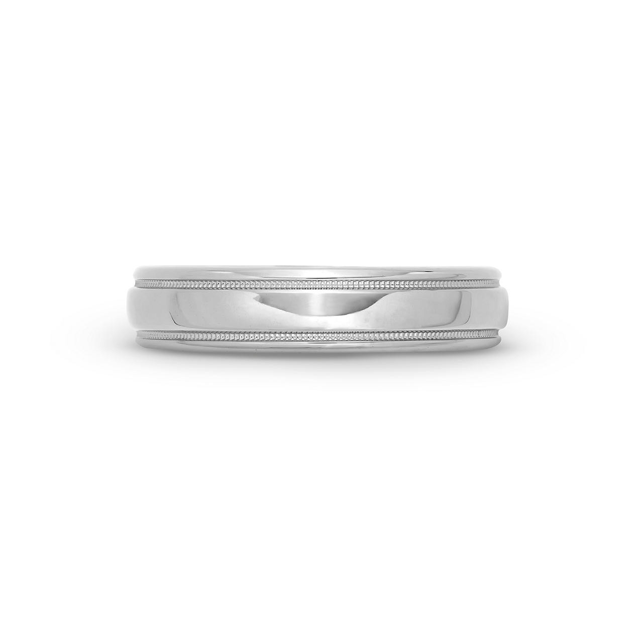 High Polished Milgrain 5mm Wedding Band 0