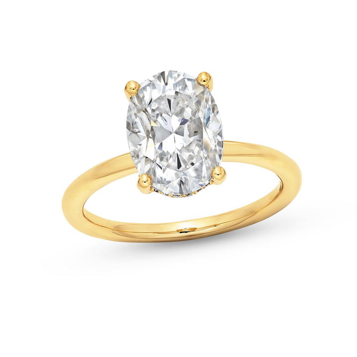 Yellow Gold 14K Hidden Halo Engagement Setting by Diamonds Direct Designs