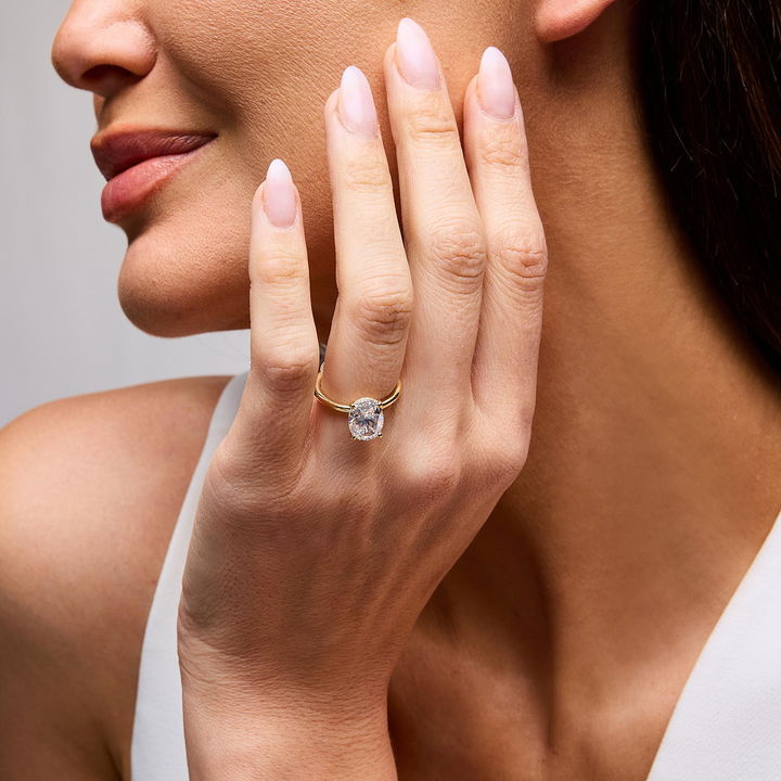 Yellow Gold 14K Hidden Halo Engagement Setting by Diamonds Direct Designs