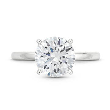 Solitaire Hidden Halo Four Prong Engagement Setting by Adorette In White Gold 14K