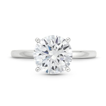 Solitaire Hidden Halo Four Prong Engagement Setting by Adorette In White Gold 14K