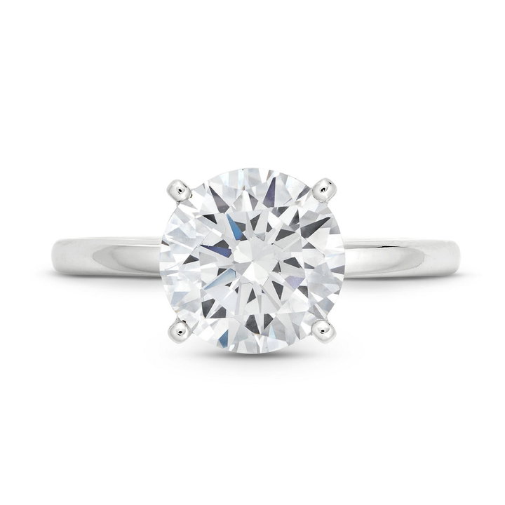 Solitaire Hidden Halo Four Prong Engagement Setting by Adorette In White Gold 14K