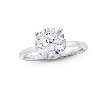 Solitaire Hidden Halo Four Prong Engagement Setting by Adorette In White Gold 14K