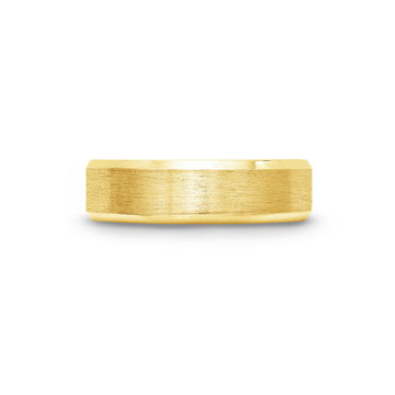 Satin Bevel Edge 6mm Wedding Band In Yellow Gold 14K
