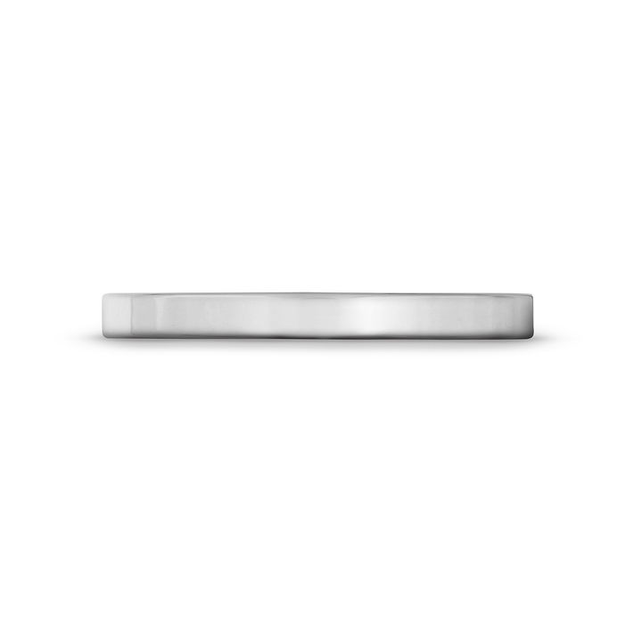 White Gold 14K Flat Plain Band (2mm)
