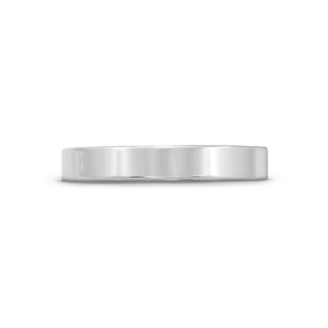 Flat Plain Wedding Band (3mm) In White Gold 14K
