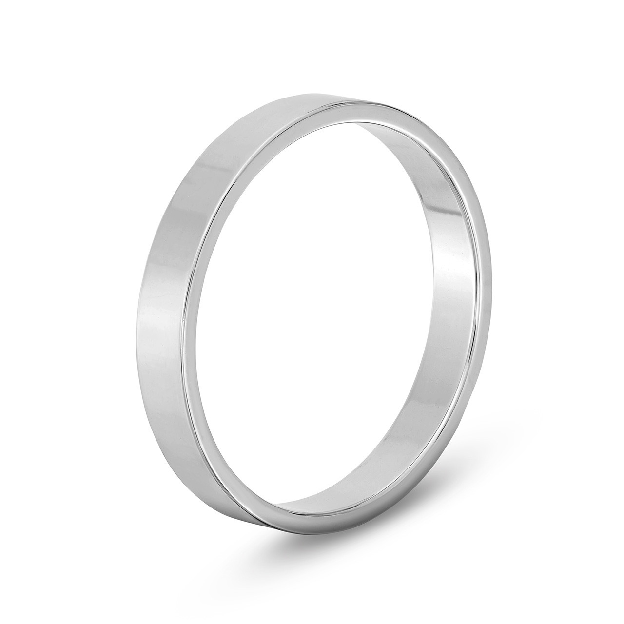 Flat Plain Wedding Band (3mm) In White Gold 14K 1