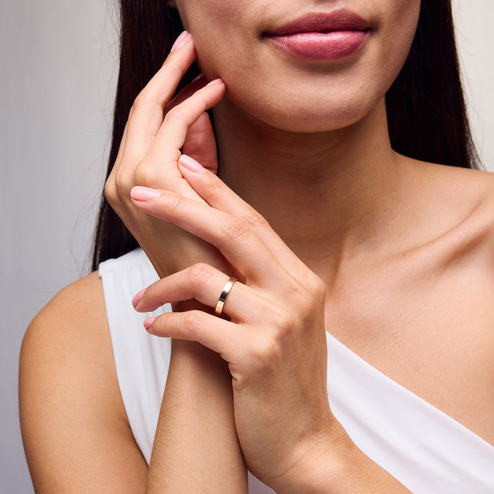 Rose Gold 14K Flat Plain Band (3mm)