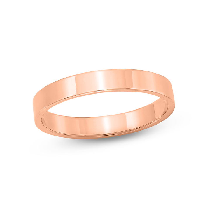Rose Gold 14K Flat Plain Band (3mm)