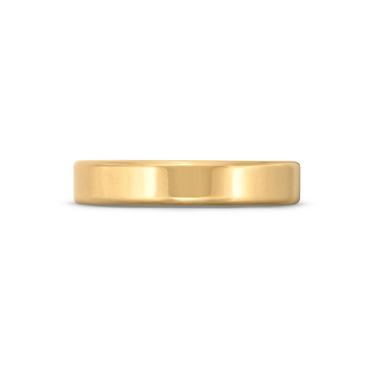 Flat Plain Wedding Band (4mm) 0