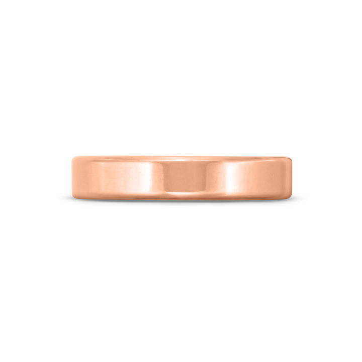Rose Gold 14K Flat Plain Band (4mm)