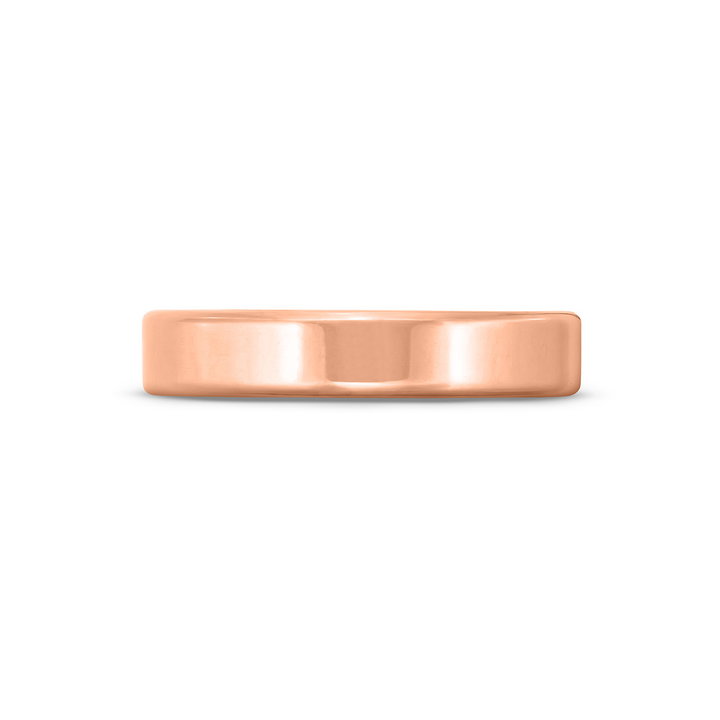 Flat Plain Wedding Band (4mm) In Rose Gold 14K
