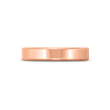 Flat Plain Wedding Band (4mm) In Rose Gold 14K