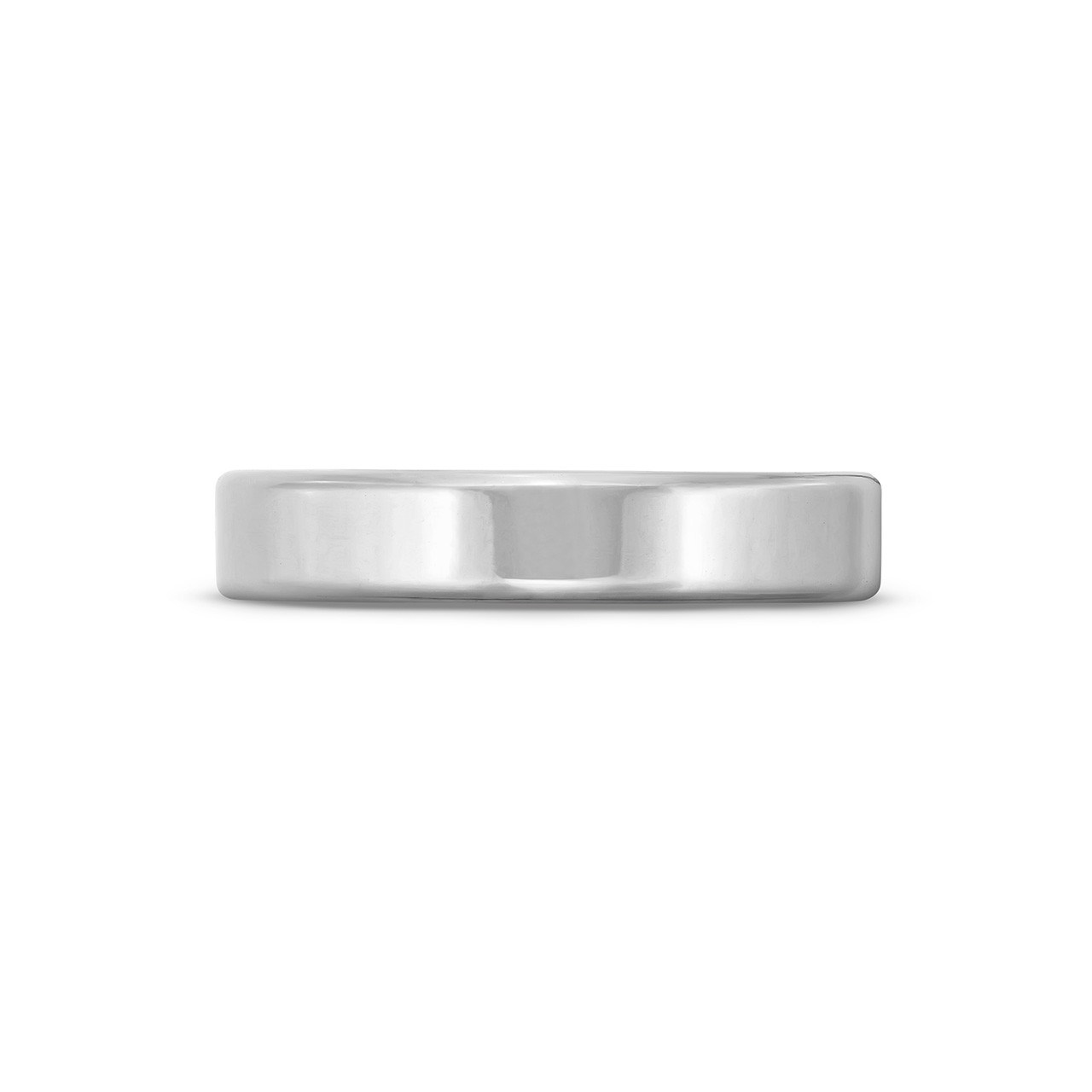 Flat Plain Wedding Band (4mm) In White Gold 14K 0