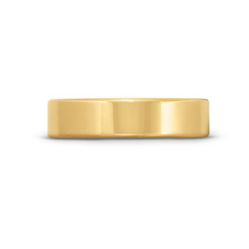 Flat Plain Wedding Band (5mm) In Yellow Gold 14K