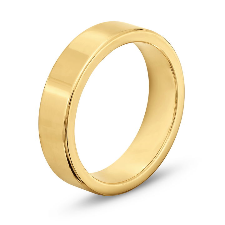 Yellow Gold 14K Flat Plain Band (5mm)