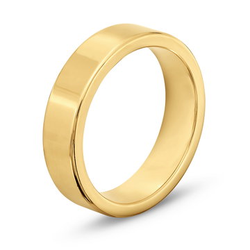 Flat Plain Wedding Band (5mm) In Yellow Gold 14K