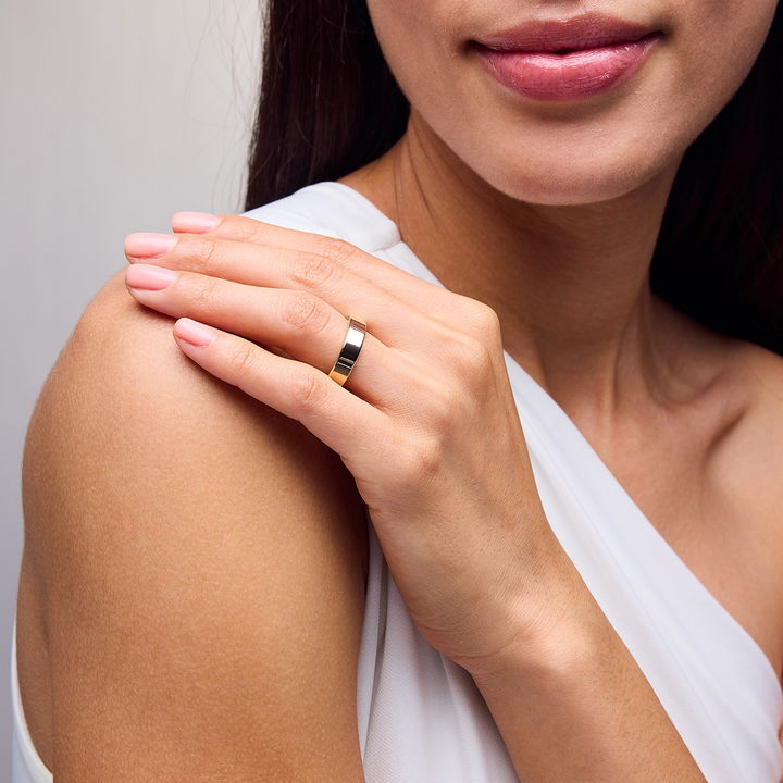 Yellow Gold 14K Flat Plain Band (5mm)