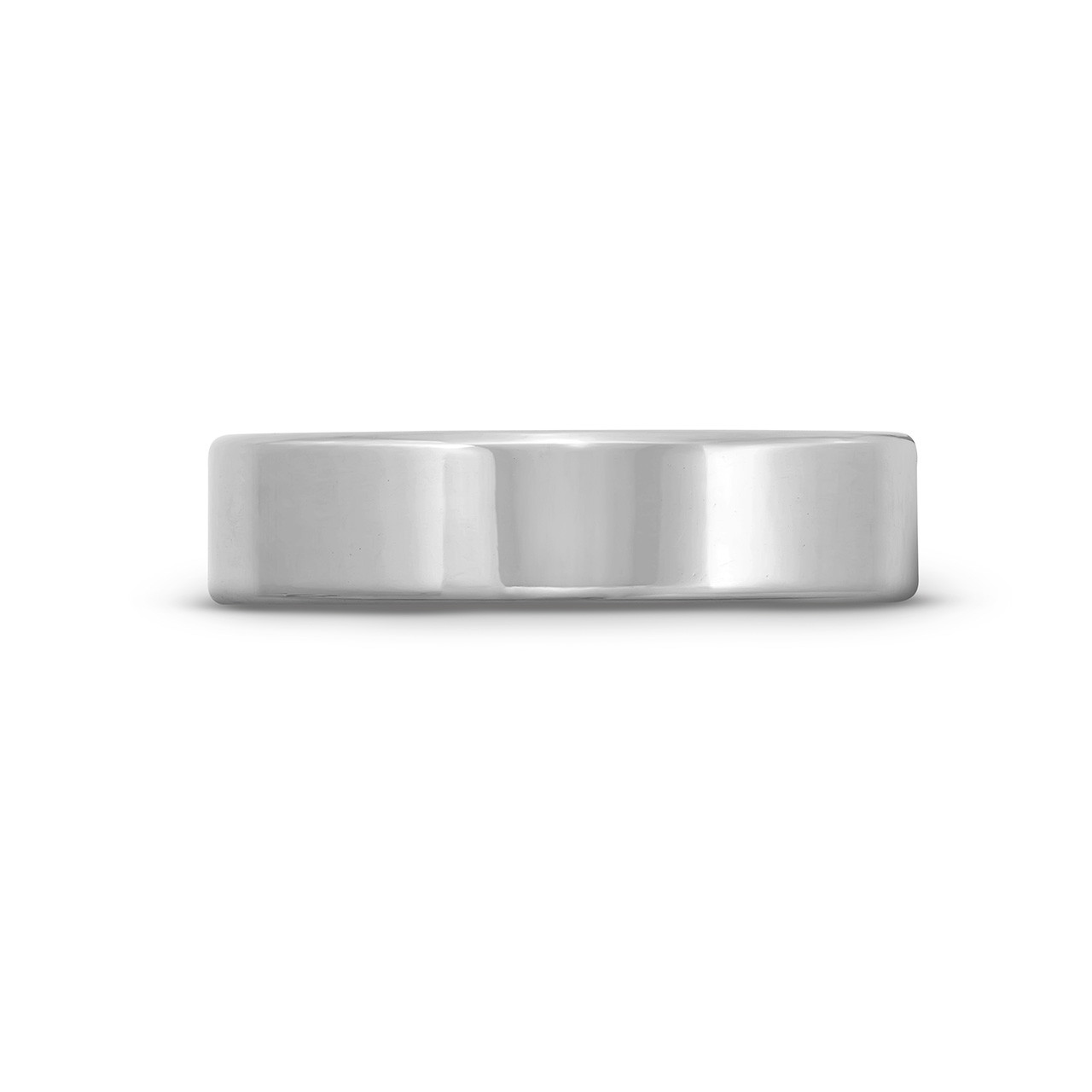 Flat Plain Wedding Band (5mm) In White Gold 14K 0