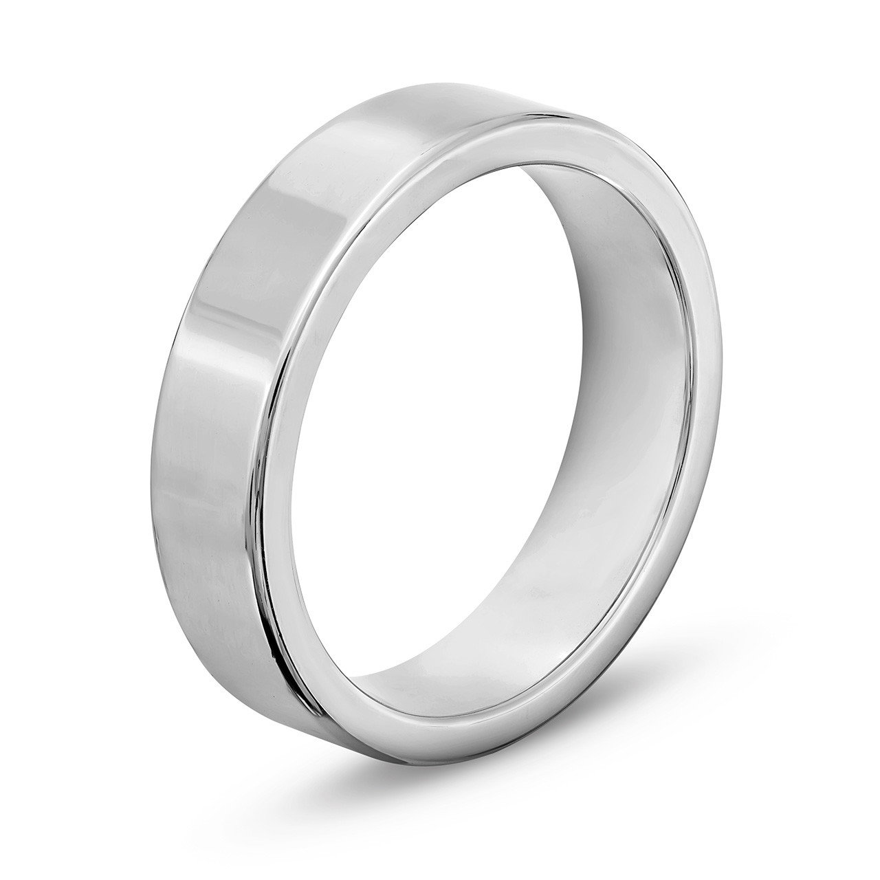 Flat Plain Wedding Band (5mm) In White Gold 14K 2