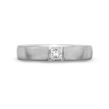 Satin 5mm Diamond Wedding Band In Platinum