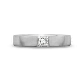 Satin 5mm Diamond Wedding Band In Platinum