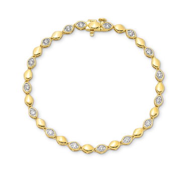 Marquise Diamond Bezel Gold Bracelet In Yellow Gold 14K