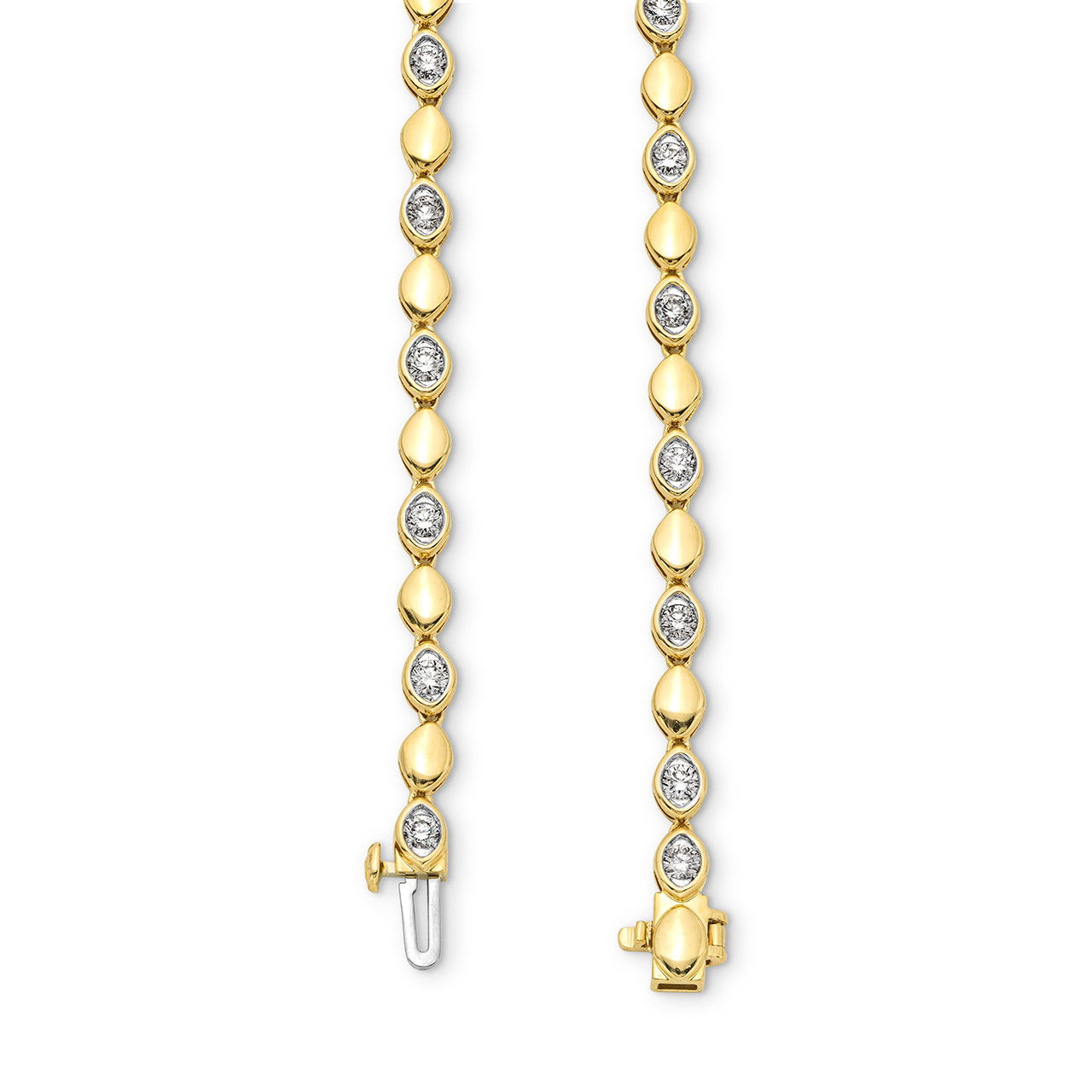 Marquise Diamond Bezel Gold Bracelet