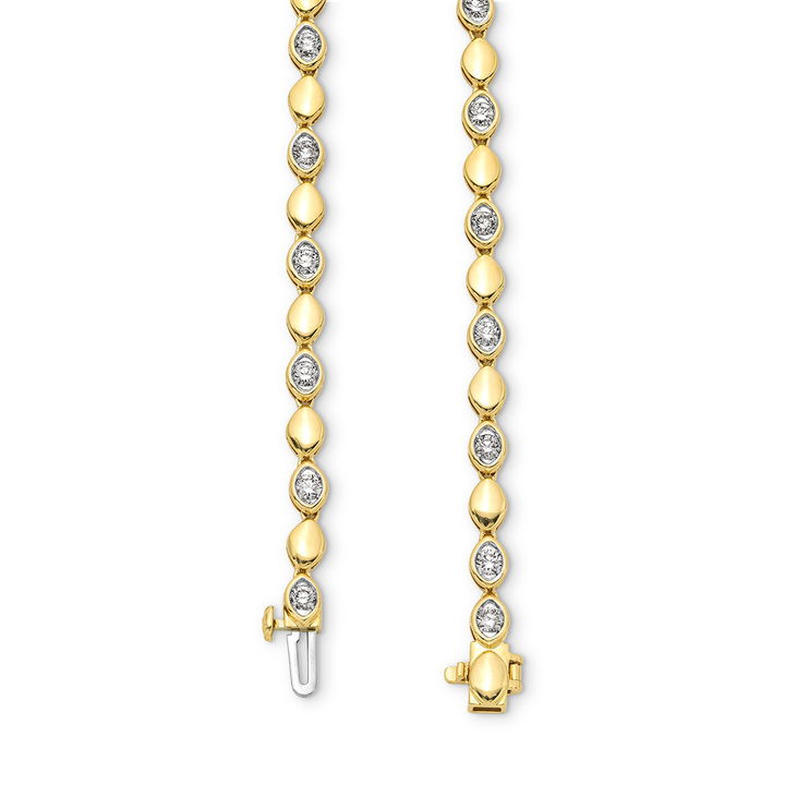 Marquise Diamond Bezel Gold Bracelet