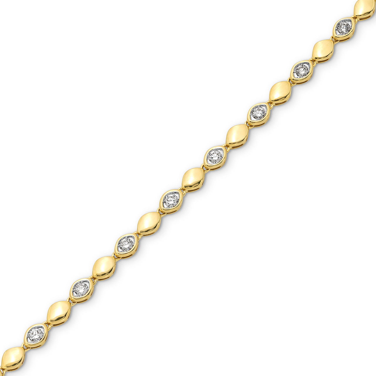 Marquise Diamond Bezel Gold Bracelet
