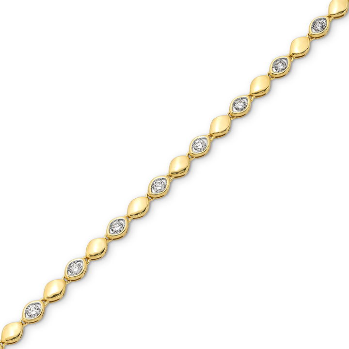 Marquise Diamond Bezel Gold Bracelet