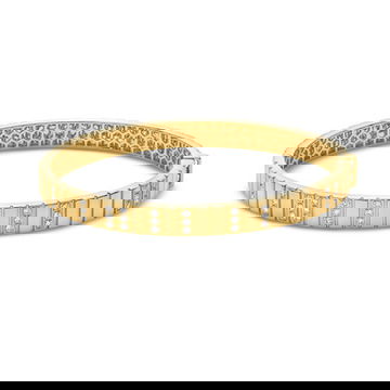 Diamond High Polished Gold Segment Bracelet