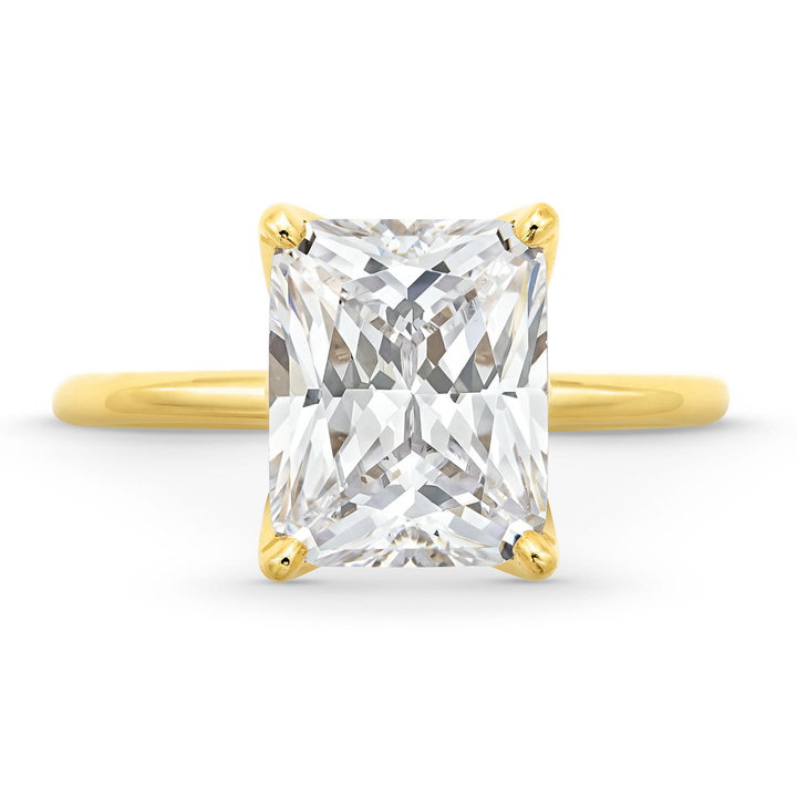 Sylvie Four Prong Solitaire Engagement Setting In Yellow Gold 14K