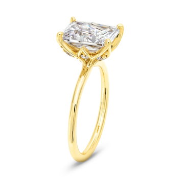 Sylvie Four Prong Solitaire Engagement Setting In Yellow Gold 14K