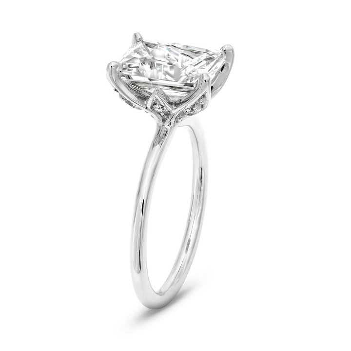 Sylvie Four Prong Solitaire Engagement Setting In White Gold 14K