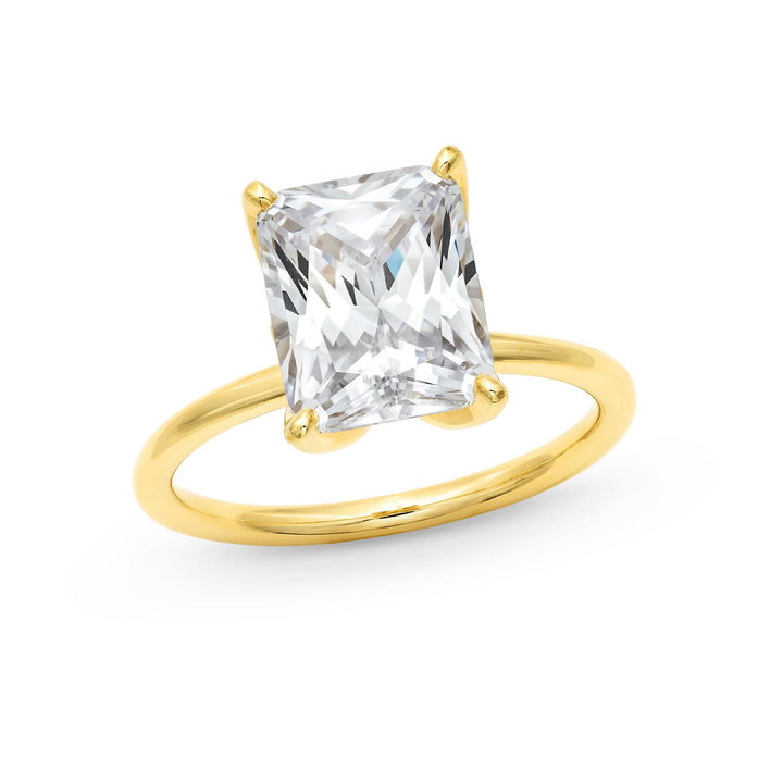 Sylvie Four Prong Solitaire Engagement Setting In Yellow Gold 14K