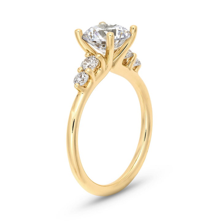 Sylvie Graduated Five Diamond Engagement Setting In Yellow Gold 14K