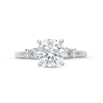 Sylvie Graduated Five Diamond Engagement Setting In White Gold 14K