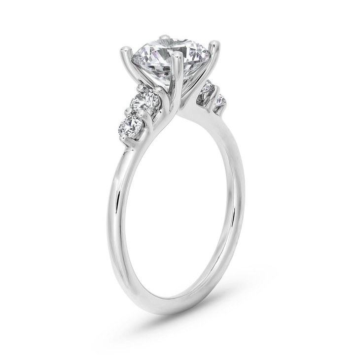 Sylvie Graduated Five Diamond Engagement Setting In White Gold 14K