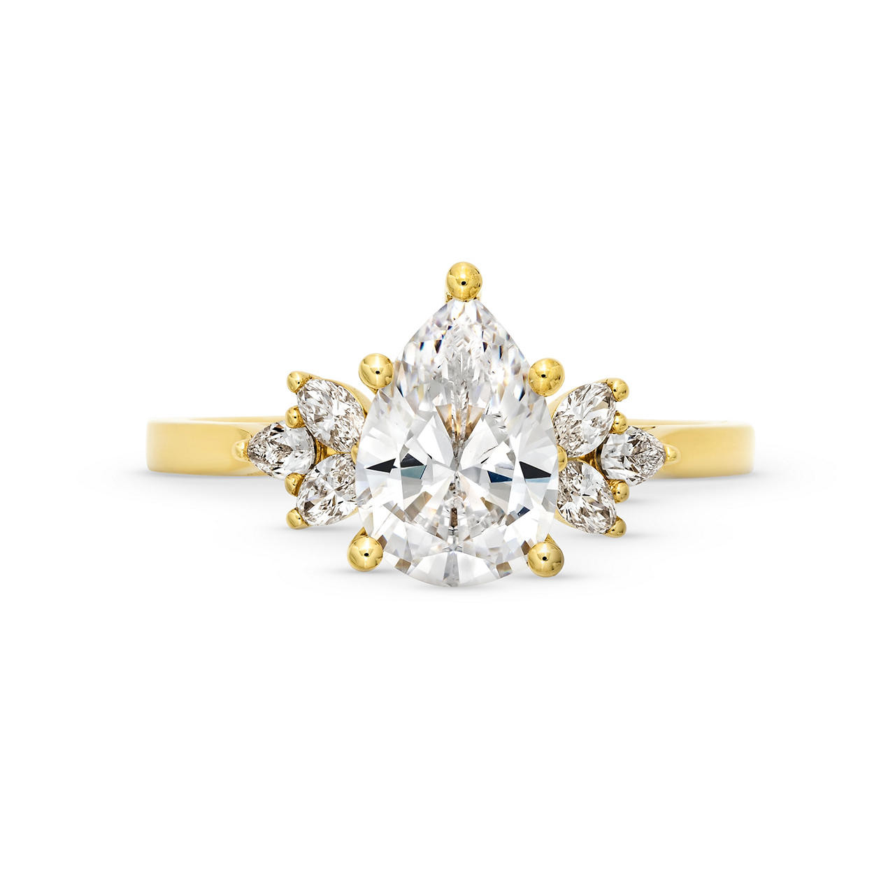 Sylvie Side Cluster Diamond Engagement Setting 0