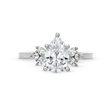 Sylvie Side Cluster Diamond Engagement Setting In White Gold 14K
