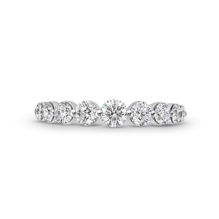 White Gold 14K Sylvie Graduated Diamond Wedding Band