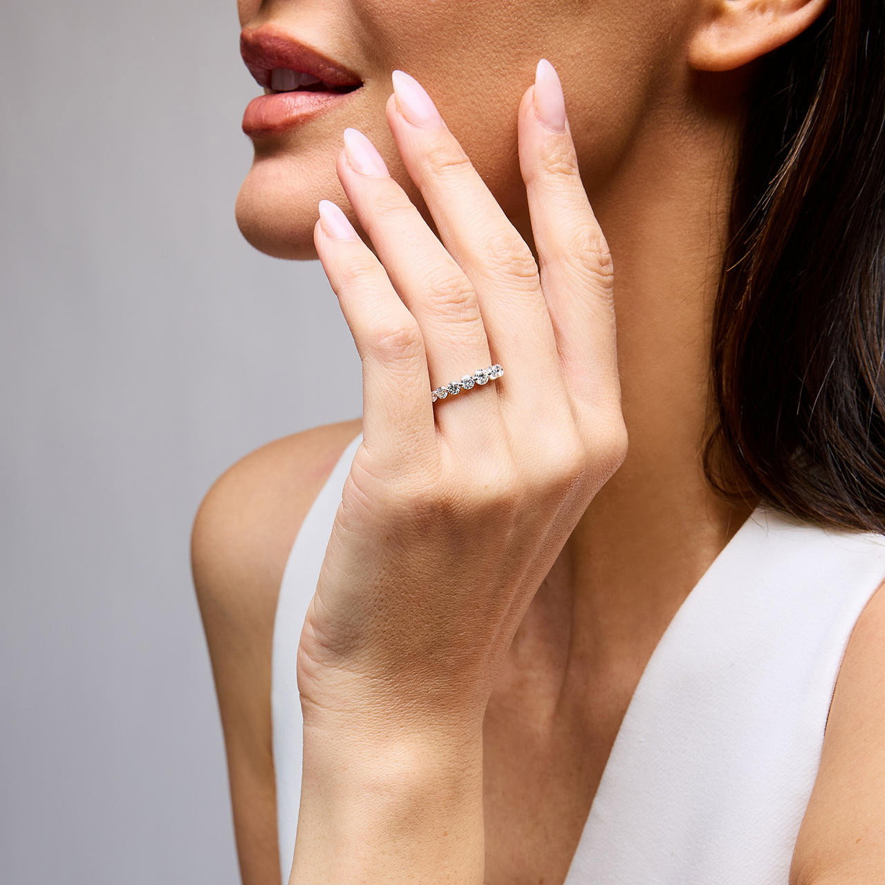 Sylvie Graduated Diamond Wedding Band 1