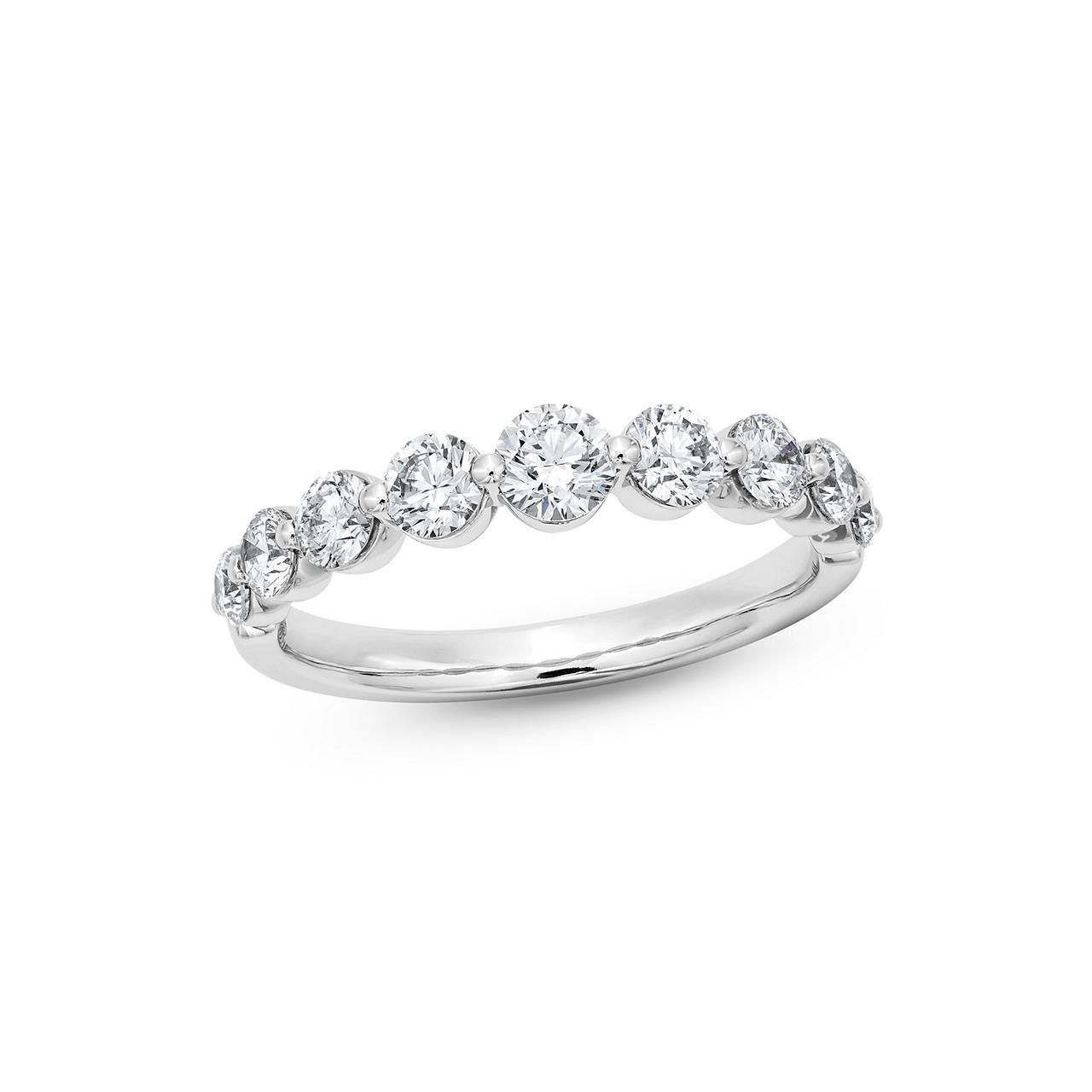 Sylvie Graduated Diamond Wedding Band In White Gold 14K 1