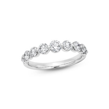 Sylvie Graduated Diamond Wedding Band In White Gold 14K