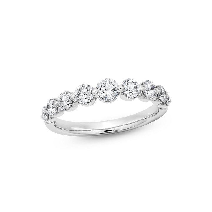 Sylvie Graduated Diamond Wedding Band In White Gold 14K